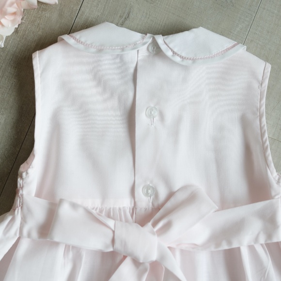 Pink Dress Smocked Collar Friedknit by Feltman Brothers Size 18 Month NWOT - Picture 4 of 5